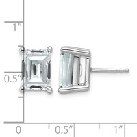 True Origin 14K White Gold 6 Carat Lab Grown Diamond VS+ F+ Emerald Four Prong Heavy Weight Complete Stud Earrings view 4