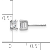 True Origin 14K White Gold 0.50 Carat Lab Grown Diamond VS+ F+ Radiant Four Prong Heavy Weight Complete Stud Earrings view 4
