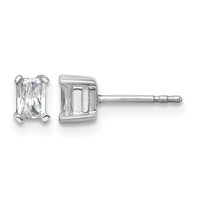 True Origin 14K White Gold 0.50 Carat Lab Grown Diamond VS+ F+ Radiant Four Prong Heavy Weight Complete Stud Earrings view 1