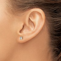 True Origin 14K Yellow Gold 0.50 Carat Lab Grown Diamond VS+ F+ Radiant Four Prong Heavy Weight Complete Stud Earrings view 3