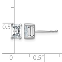 True Origin 14K White Gold 1 Carat Lab Grown Diamond VS+ F+ Radiant Four Prong Heavy Weight Complete Stud Earrings view 4