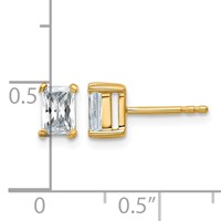 True Origin 14K Yellow Gold 1 Carat Lab Grown Diamond VS+ F+ Radiant Four Prong Heavy Weight Complete Stud Earrings view 4