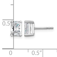 True Origin 14K White Gold 1.50 Carat Lab Grown Diamond VS+ F+ Radiant Four Prong Heavy Weight Complete Stud Earrings view 4