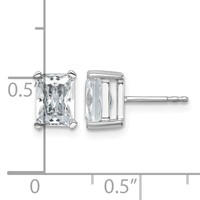 True Origin 14K White Gold 3 Carat Lab Grown Diamond VS+ F+ Radiant Four Prong Heavy Weight Complete Stud Earrings view 4