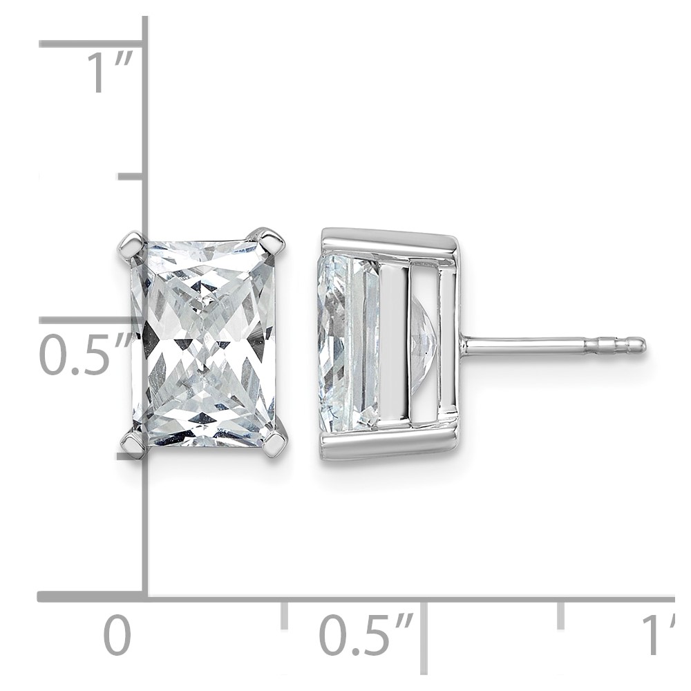 14k White Gold 6 ctw Lab Grown Diamond VS+ F+ Radiant 4 Prong Heavy Wt. Stud Earrings (EM11005-600-WLD)