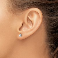 True Origin 14K White Gold 0.50 Carat Lab Grown Diamond VS+ F+ Pear Four Prong Heavy Weight Complete Stud Earrings view 3