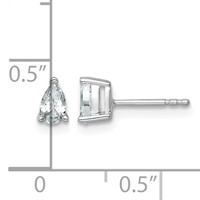 True Origin 14K White Gold 0.50 Carat Lab Grown Diamond VS+ F+ Pear Four Prong Heavy Weight Complete Stud Earrings view 4