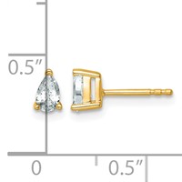 True Origin 14K Yellow Gold 0.50 Carat Lab Grown Diamond VS+ F+ Pear Four Prong Heavy Weight Complete Stud Earrings view 4