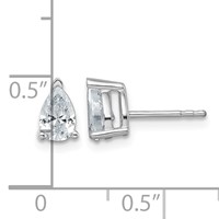 True Origin 14K White Gold 1 Carat Lab Grown Diamond VS+ F+ Pear Four Prong Heavy Weight Complete Stud Earrings view 4
