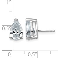 True Origin 14K White Gold 4 Carat Lab Grown Diamond VS+ F+ Pear Four Prong Heavy Weight Complete Stud Earrings view 4
