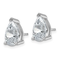 True Origin 14K White Gold 5 Carat Lab Grown Diamond VS+ F+ Pear Four Prong Heavy Weight Complete Stud Earrings view 2