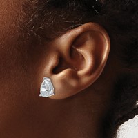 True Origin 14K White Gold 5 Carat Lab Grown Diamond VS+ F+ Pear Four Prong Heavy Weight Complete Stud Earrings view 3