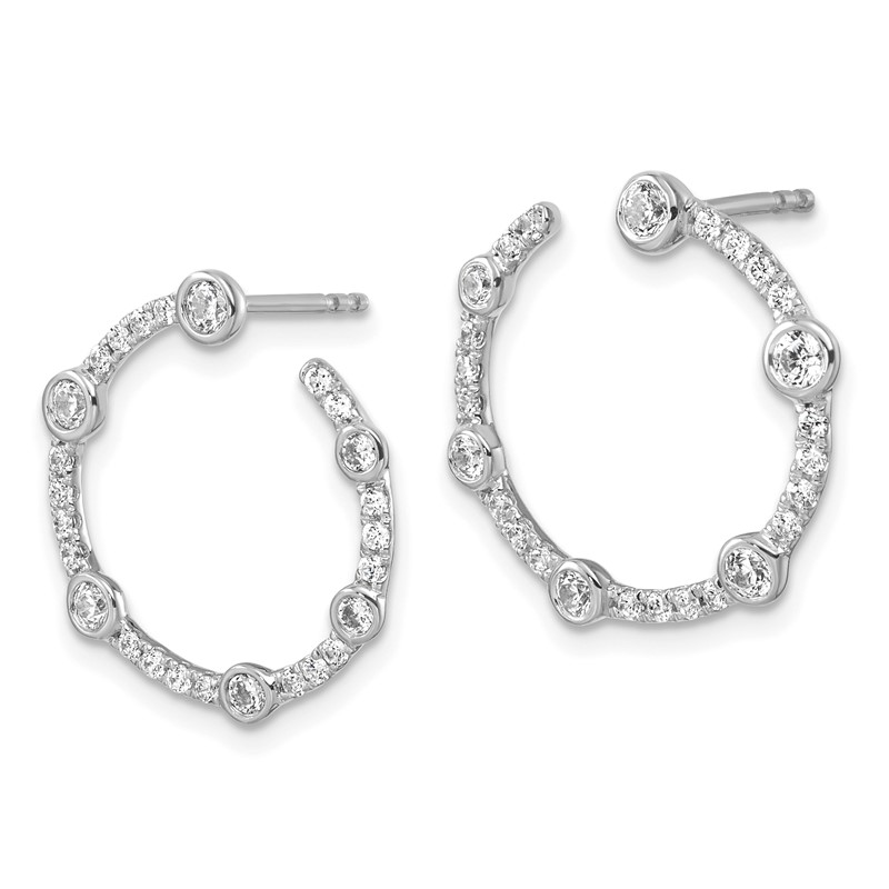 True Origin 14k White Gold 7/8 carat Lab Grown Diamond VS DEF Circular Post Earrings