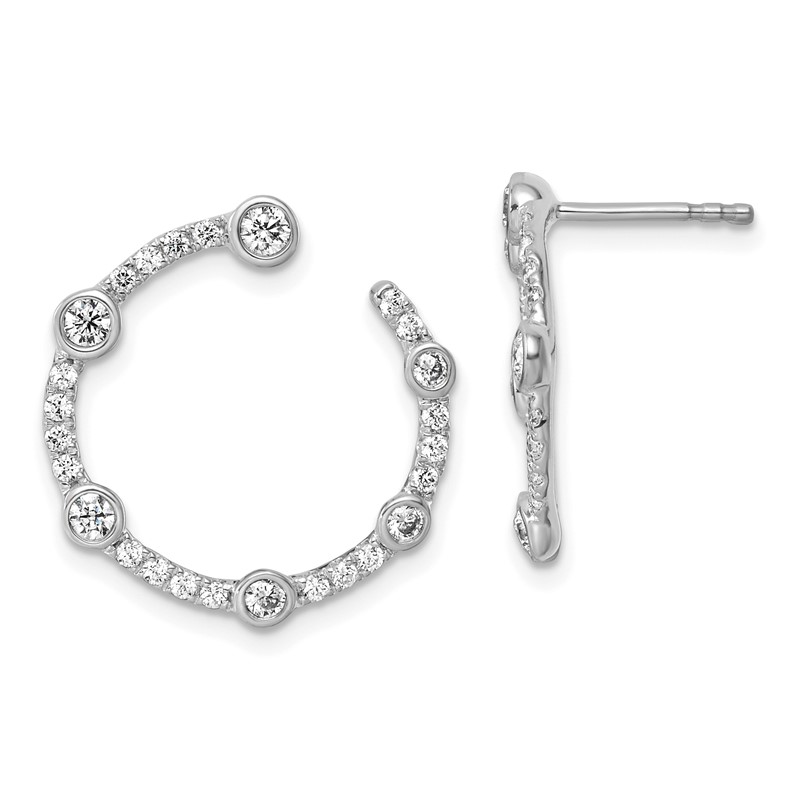 True Origin 14k White Gold 7/8 carat Lab Grown Diamond VS DEF Circular Post Earrings