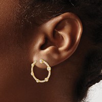 True Origin 14K Yellow Gold 0.88 Carat Lab Grown Diamond VS+ F+ Circular Post Complete Earrings view 3