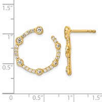 True Origin 14K Yellow Gold 0.88 Carat Lab Grown Diamond VS+ F+ Circular Post Complete Earrings view 4