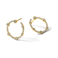 True Origin 14K Yellow Gold 0.88 Carat Lab Grown Diamond VS+ F+ Circular Post Complete Earrings view 5