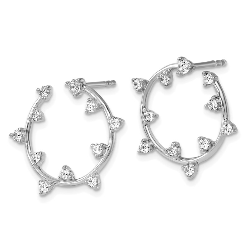 True Origin 14k White Gold 1/2 carat Lab Grown Diamond VS DEF Circular Post Earrings