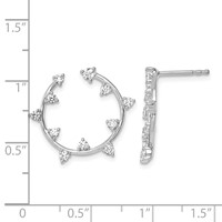 True Origin 14K White Gold 0.50 Carat Lab Grown Diamond VS+ F+ Circular Post Complete Earrings view 4