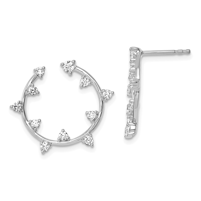 True Origin 14k White Gold 1/2 carat Lab Grown Diamond VS DEF Circular Post Earrings