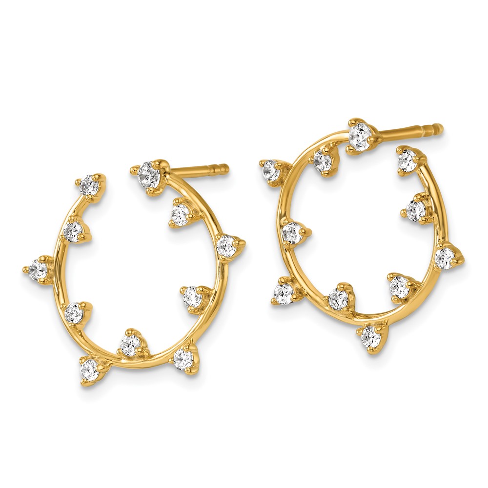 True Origin 14k 1/2 carat Lab Grown Diamond VS DEF Circular Post Earrings (EM11008-050-LD)