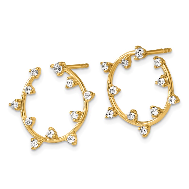 True Origin 14k 1/2 carat Lab Grown Diamond VS DEF Circular Post Earrings