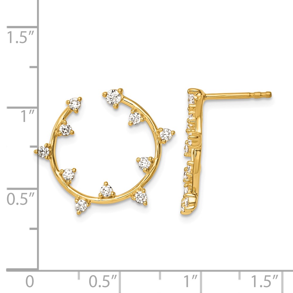 True Origin 14k 1/2 carat Lab Grown Diamond VS DEF Circular Post Earrings (EM11008-050-LD)