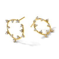 True Origin 14K Yellow Gold 0.50 Carat Lab Grown Diamond VS+ F+ Circular Post Complete Earrings view 5