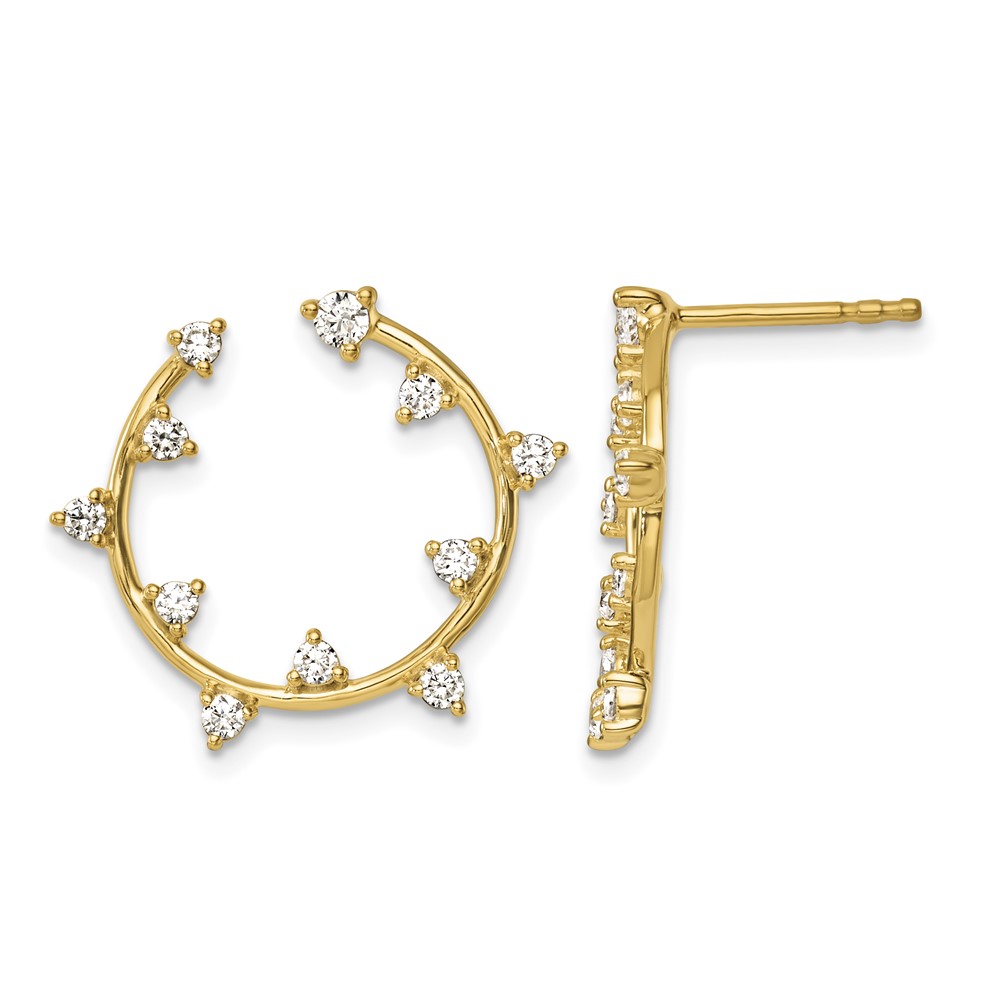 True Origin 14k 1/2 carat Lab Grown Diamond VS DEF Circular Post Earrings (EM11008-050-LD)
