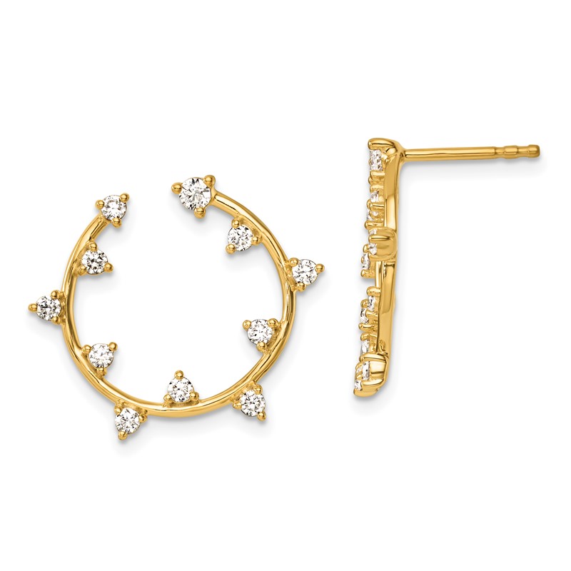 True Origin 14k 1/2 carat Lab Grown Diamond VS DEF Circular Post Earrings