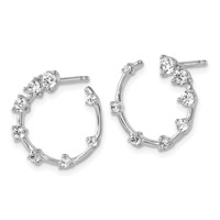 True Origin 14K White Gold 0.62 Carat Lab Grown Diamond VS+ F+ Circular Post Complete Earrings view 2