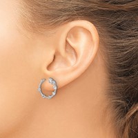 True Origin 14K White Gold 0.62 Carat Lab Grown Diamond VS+ F+ Circular Post Complete Earrings view 3