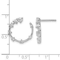 True Origin 14K White Gold 0.62 Carat Lab Grown Diamond VS+ F+ Circular Post Complete Earrings view 4