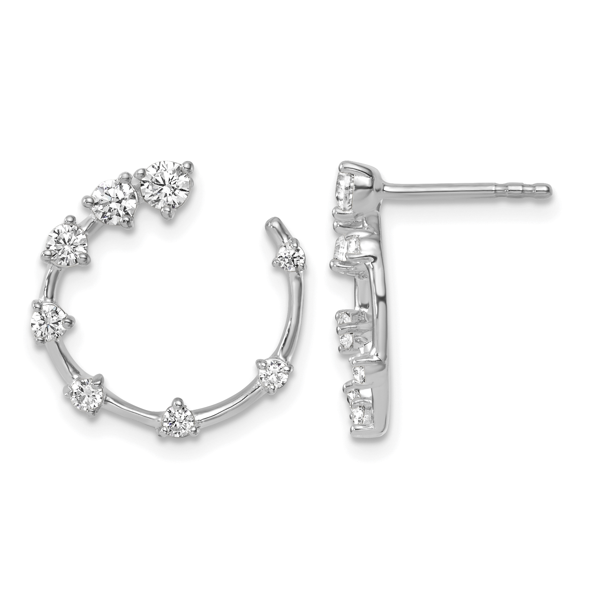 True Origin 14k White Gold 5/8 carat Lab Grown Diamond VS DEF Circular Post Earrings (EM11009-062-WLD)
