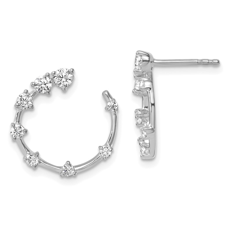 True Origin 14k White Gold 5/8 carat Lab Grown Diamond VS DEF Circular Post Earrings
