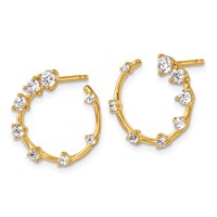 True Origin 14K Yellow Gold 0.62 Carat Lab Grown Diamond VS+ F+ Circular Post Complete Earrings view 2