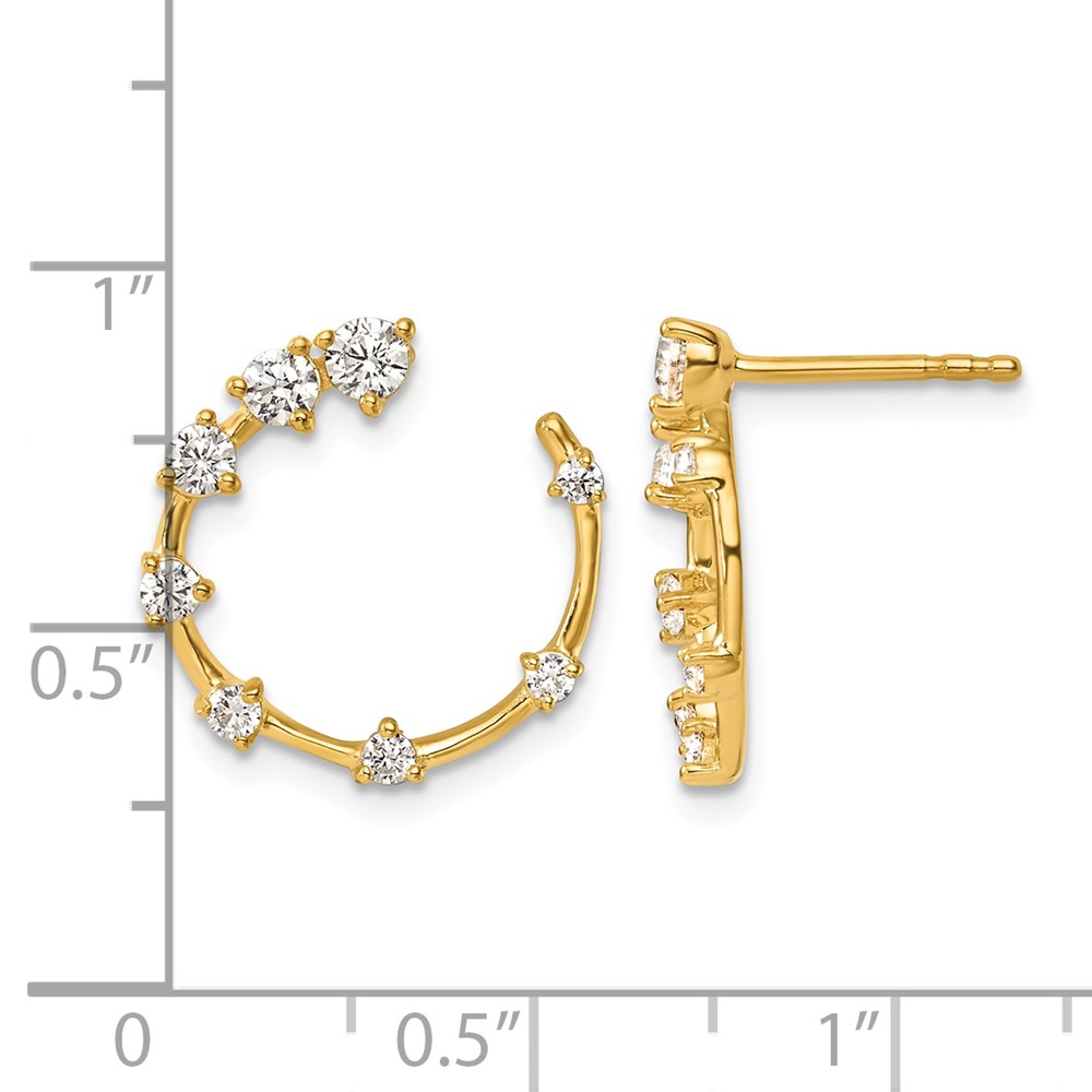 True Origin 14k 5/8 carat Lab Grown Diamond VS DEF Circular Post Earrings (EM11009-062-LD)