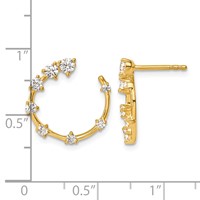 True Origin 14K Yellow Gold 0.62 Carat Lab Grown Diamond VS+ F+ Circular Post Complete Earrings view 4