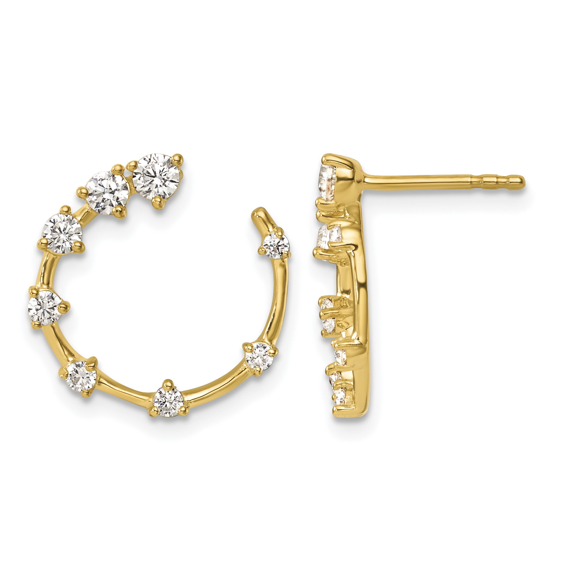 True Origin 14k 5/8 carat Lab Grown Diamond VS DEF Circular Post Earrings (EM11009-062-LD)