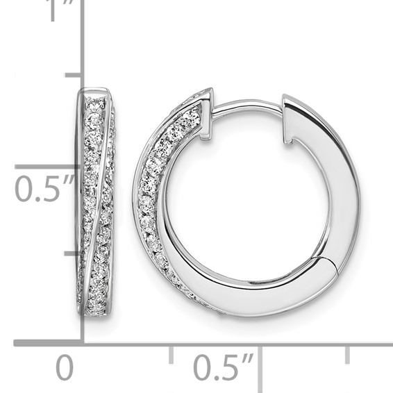 True Origin Lab Grown Diamond Hinged Twisted Hoop Earrings