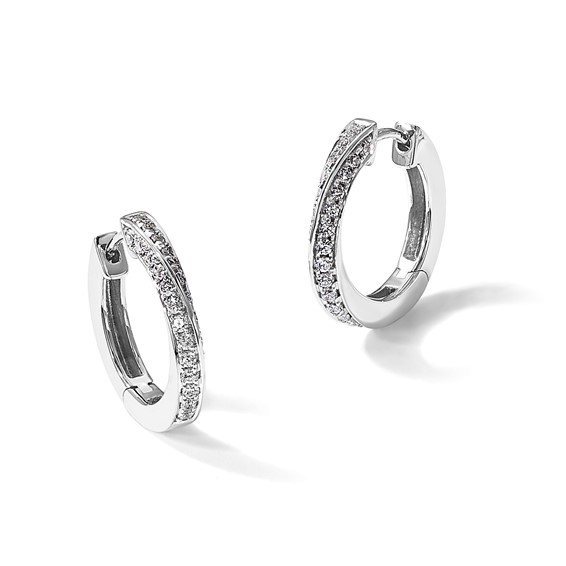 True Origin Lab Grown Diamond Hinged Twisted Hoop Earrings