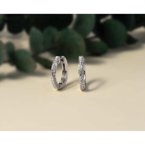 True Origin Lab Grown Diamond Hinged Twisted Hoop Earrings