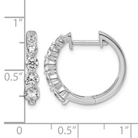 True Origin 14K White Gold 1 Carat Lab Grown Diamond VS+ F+ Hinged Hoop Complete Earrings view 4