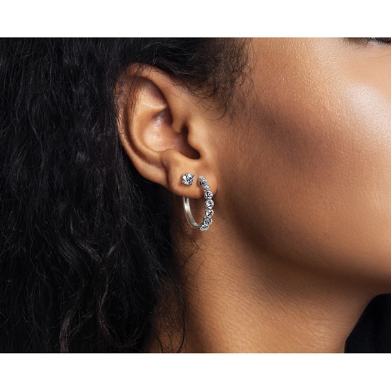 True Origin Lab Grown Diamond Hinged Hoop Earrings