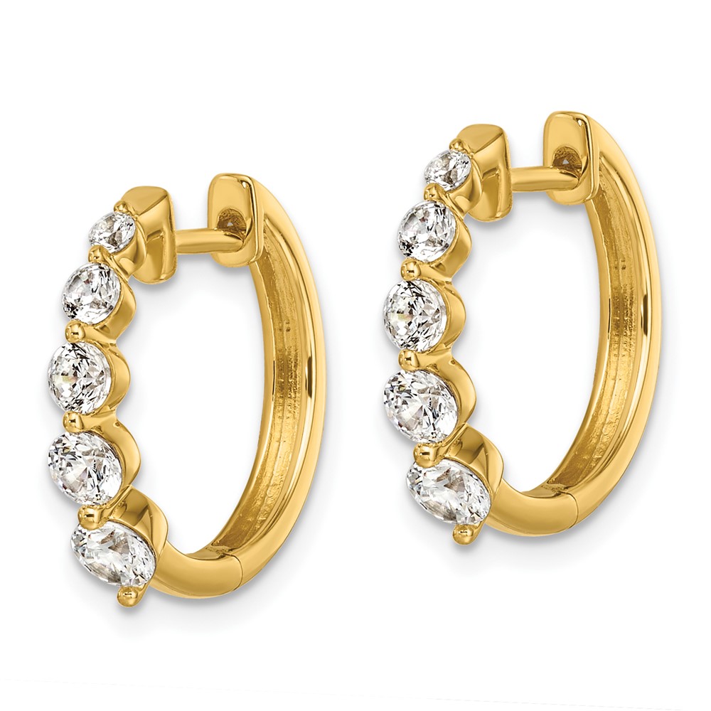 True Origin 14k 1 carat Lab Grown Diamond VS DEF Hinged Hoops (EM11011-100-LD)
