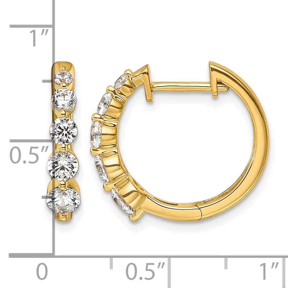 True Origin 14k 1 carat Lab Grown Diamond VS DEF Hinged Hoops (EM11011-100-LD)