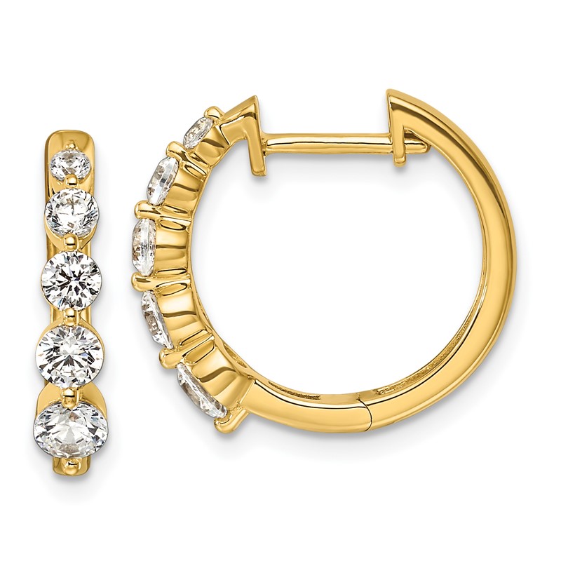 True Origin 14k 1 carat Lab Grown Diamond VS DEF Hinged Hoops