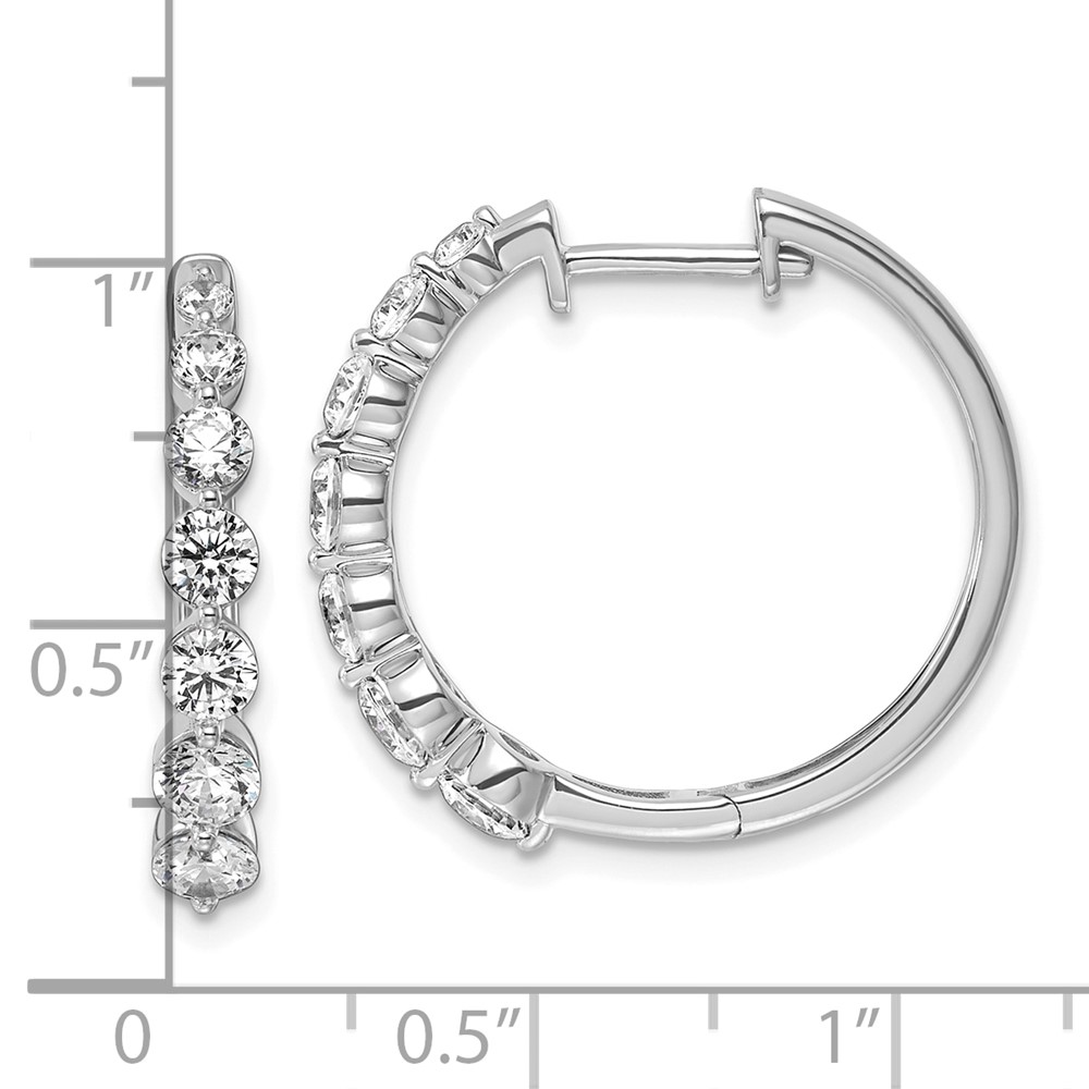 True Origin 14k White Gold 1 5/8 carat Lab Grown Diamond VS DEF Hinged Hoops (EM11011-162-WLD)
