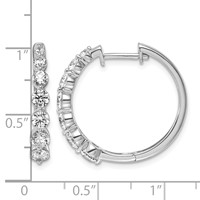 True Origin 14K White Gold 1.62 Carat Lab Grown Diamond VS+ F+ Hinged Hoop Complete Earrings view 4