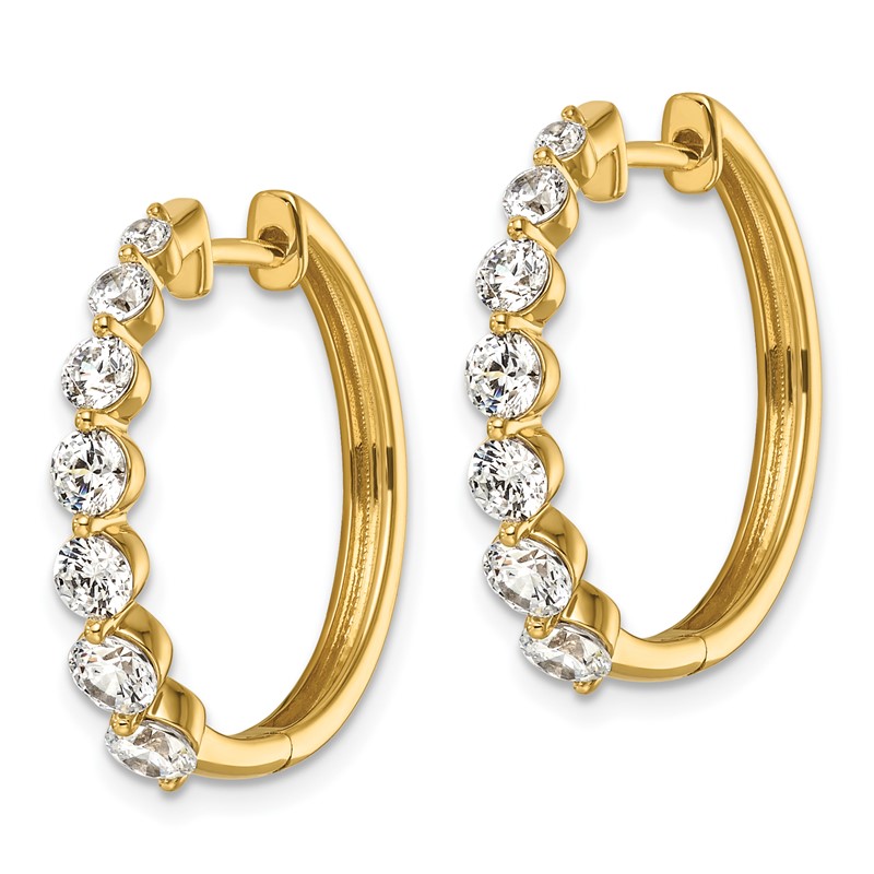 True Origin 14k 1 5/8 carat Lab Grown Diamond VS DEF Hinged Hoops